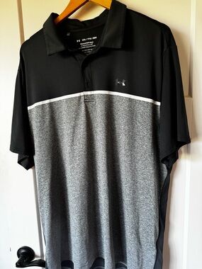 Under Armour Black and Gray Polo Shirt